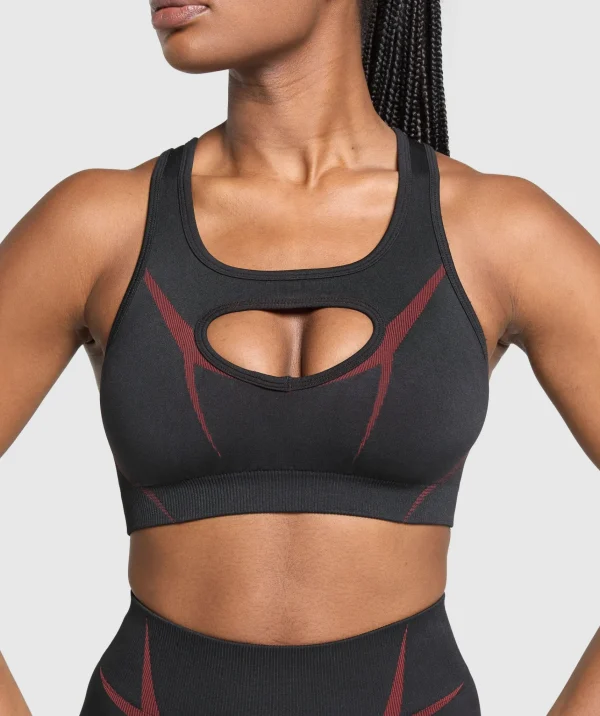 Gymshark Sports Bras*Apex Lift Sports Bra Black/RepsRed