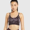 Gymshark Sports Bras*Apex Limit Seamless Ruched Sports Bra PlumBrown/PowderLilac