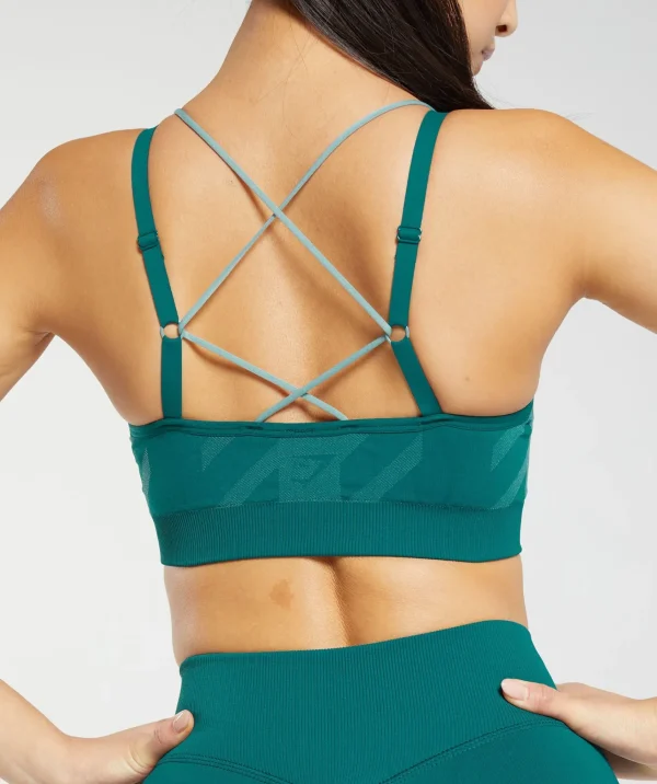 Gymshark Sports Bras*Apex Limit Seamless Ruched Sports Bra DeepTeal/DuckEggBlue