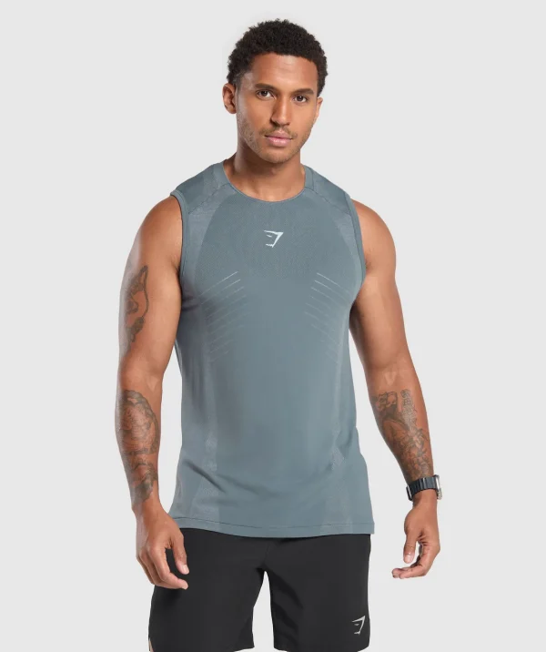 Gymshark Tank Tops*Apex Seamless Tank IronBlue/CoolBlue