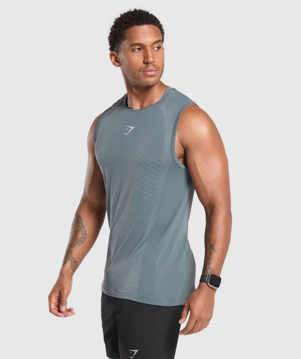 Gymshark Tank Tops*Apex Seamless Tank IronBlue/CoolBlue