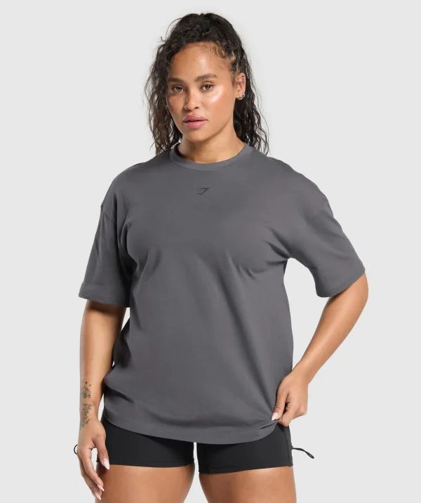 Gymshark T-shirts & Tops*Back Gains Graphic Oversized Tee GraphiteGrey