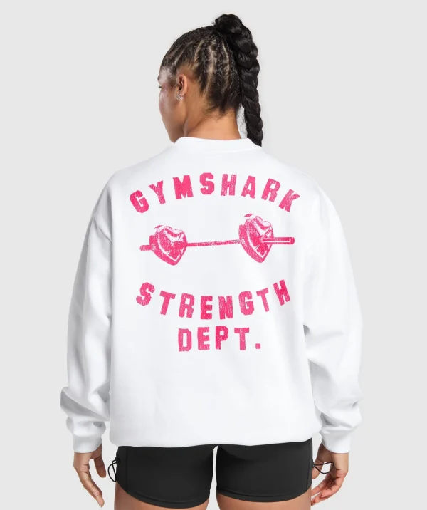 Gymshark Hoodies & Sweatshirts*Barbell Hearts Oversized Sweatshirt White