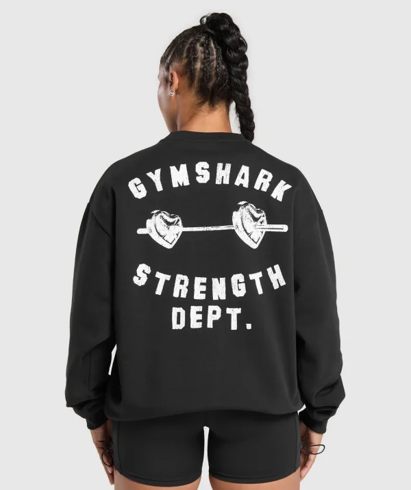 Gymshark Hoodies & Sweatshirts*Barbell Hearts Oversized Sweatshirt Black