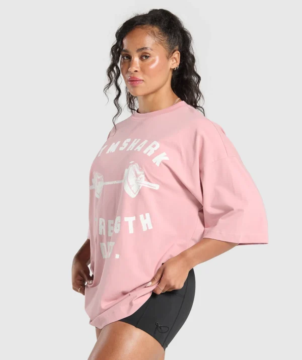 Gymshark T-shirts & Tops*Barbell Hearts Oversized T-Shirt LightPink