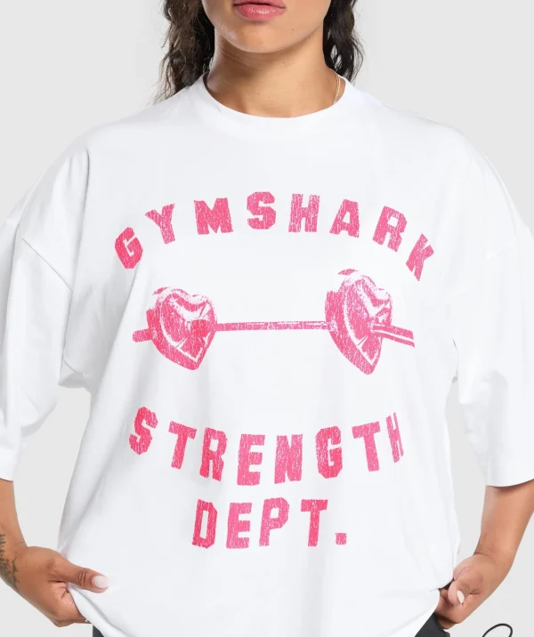 Gymshark T-shirts & Tops*Barbell Hearts Oversized T-Shirt White