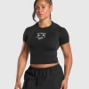 Gymshark Crop Tops | T-shirts & Tops*Barbell Hearts Seamless Baby Tee Black