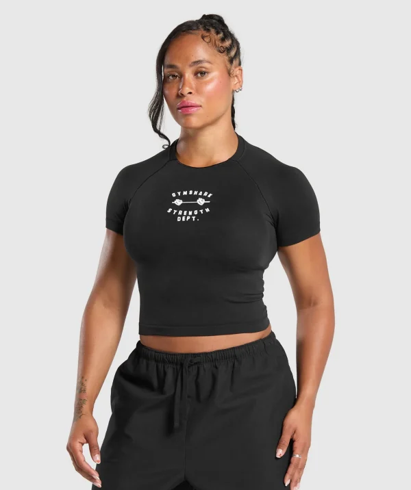 Gymshark Crop Tops | T-shirts & Tops*Barbell Hearts Seamless Baby Tee Black