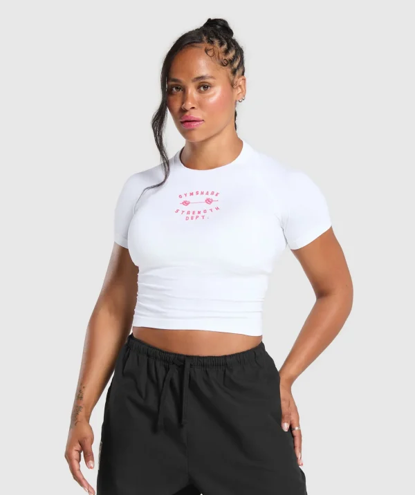 Gymshark Crop Tops | T-shirts & Tops*Barbell Hearts Seamless Baby Tee White