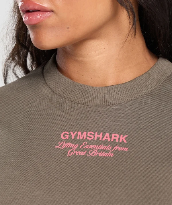 Gymshark T-shirts & Tops*British Iron Heavyweight T-Shirt CamoBrown