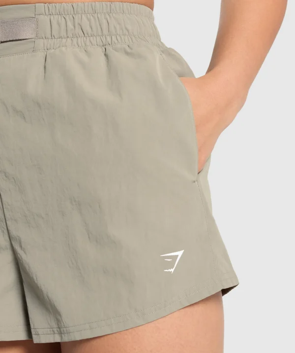 Gymshark Shorts*Buckle Waisted Shorts LinenBrown