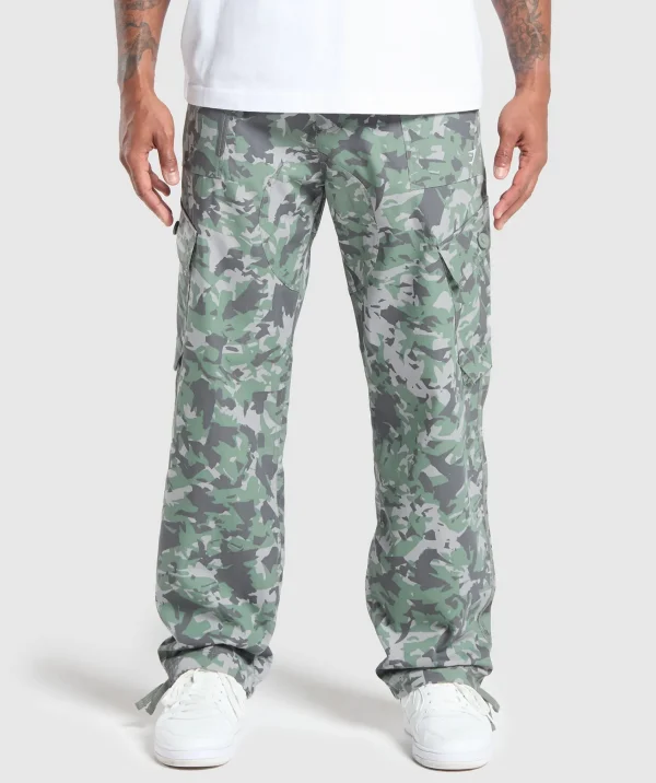 Gymshark Cargo Pants | Sweatsuits*Camo Print Woven Cargo Pants UnitGreen