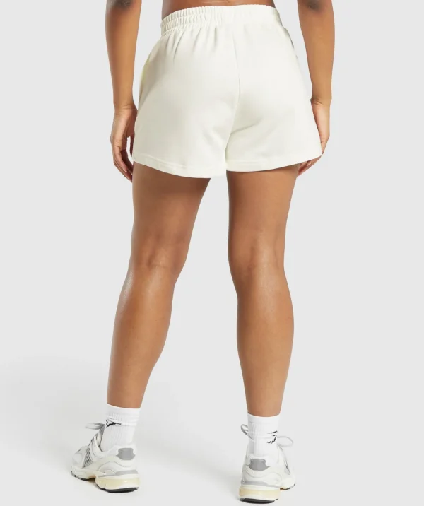 Gymshark Shorts*Care Label Graphic Brushed Shorts SoftWhite