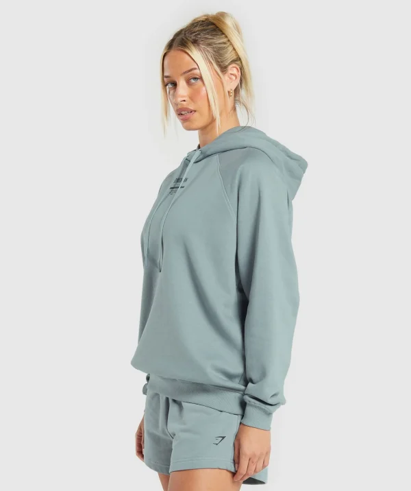 Gymshark Hoodies & Sweatshirts*Care Label Graphic Brushed Hoodie DenimGrey