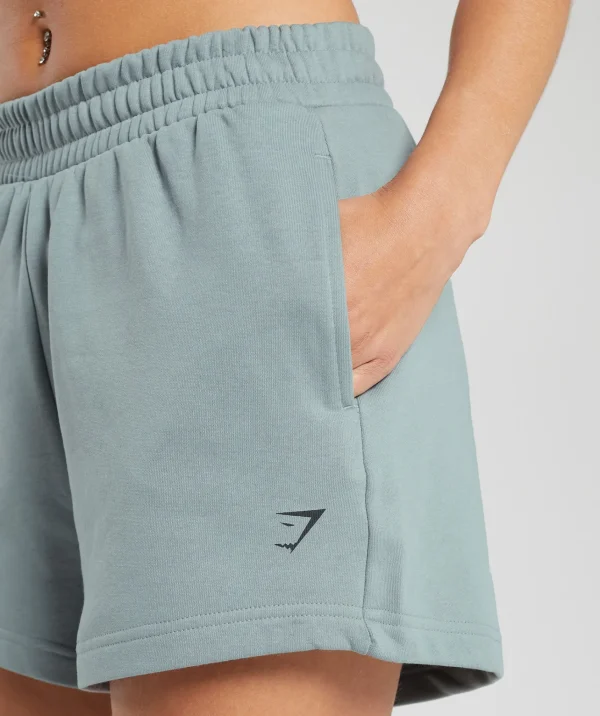 Gymshark Shorts*Care Label Graphic Brushed Shorts DenimGrey