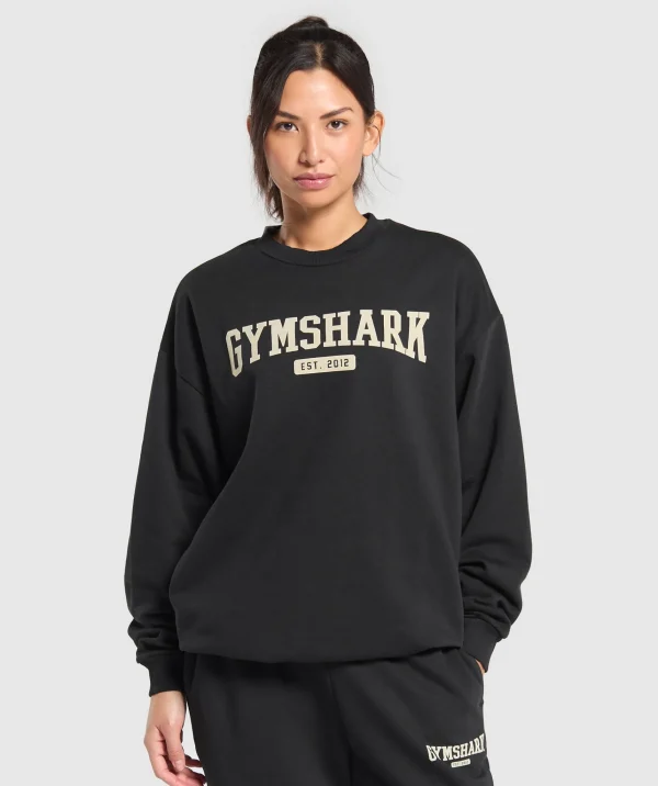 Gymshark Hoodies & Sweatshirts*Collegiate Lifestyle Oversized Sweatshirt Black