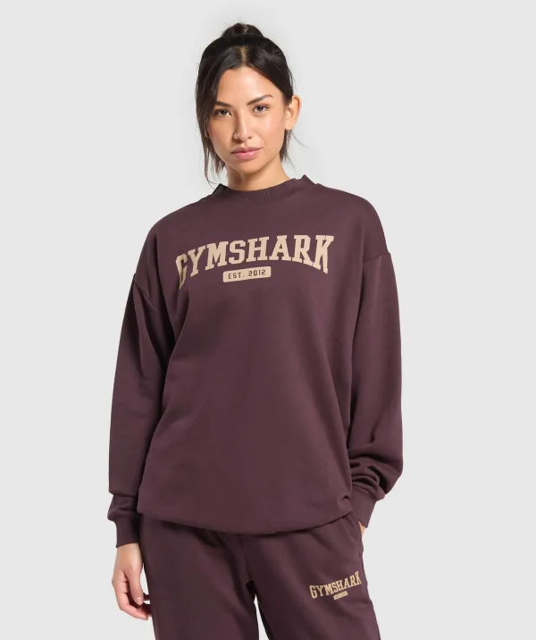 Gymshark Hoodies & Sweatshirts*Collegiate Lifestyle Oversized Sweatshirt DepthPurple