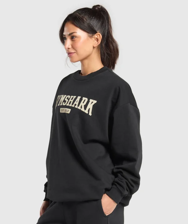 Gymshark Hoodies & Sweatshirts*Collegiate Lifestyle Oversized Sweatshirt Black