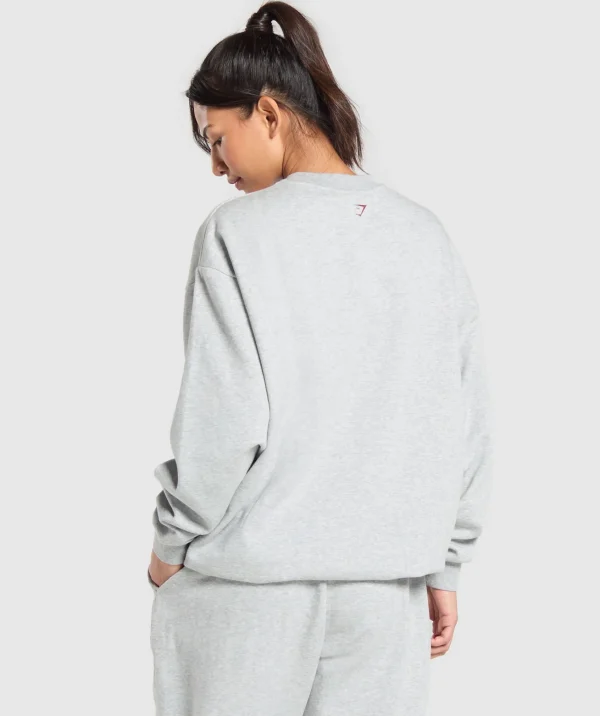 Gymshark Hoodies & Sweatshirts*Collegiate Lifestyle Oversized Sweatshirt LightGreyCoreMarl