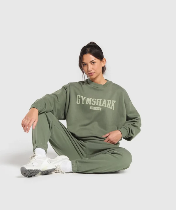 Gymshark Hoodies & Sweatshirts*Collegiate Lifestyle Oversized Sweatshirt BaseGreen