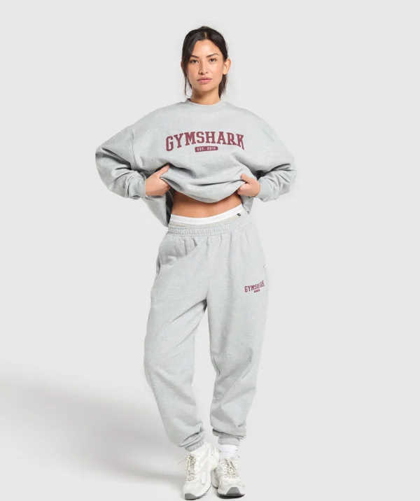 Gymshark Hoodies & Sweatshirts*Collegiate Lifestyle Oversized Sweatshirt LightGreyCoreMarl