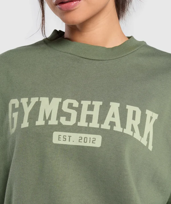 Gymshark Hoodies & Sweatshirts*Collegiate Lifestyle Oversized Sweatshirt BaseGreen