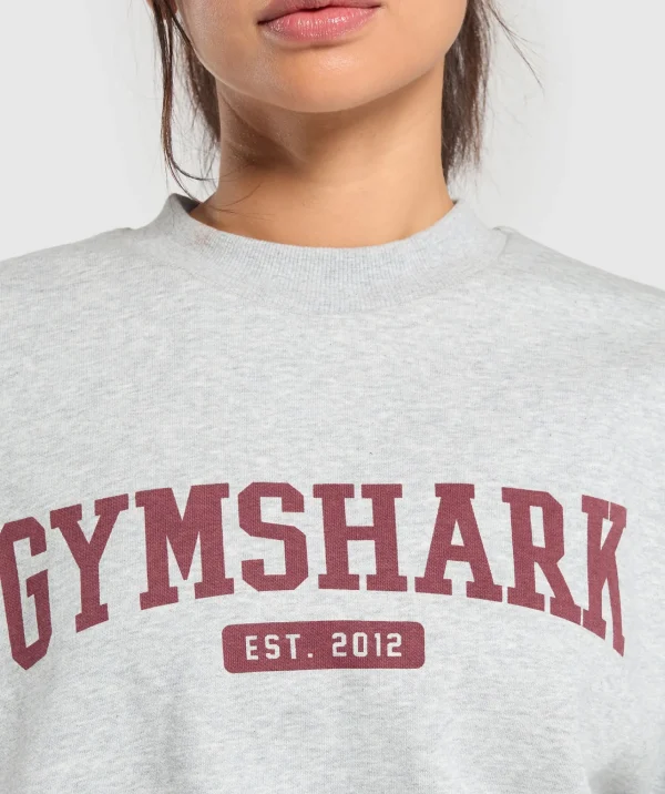 Gymshark Hoodies & Sweatshirts*Collegiate Lifestyle Oversized Sweatshirt LightGreyCoreMarl