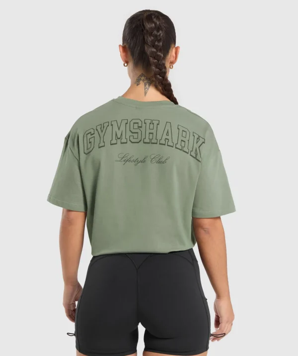 Gymshark T-shirts & Tops*Collegiate Oversized T-Shirt UnitGreen