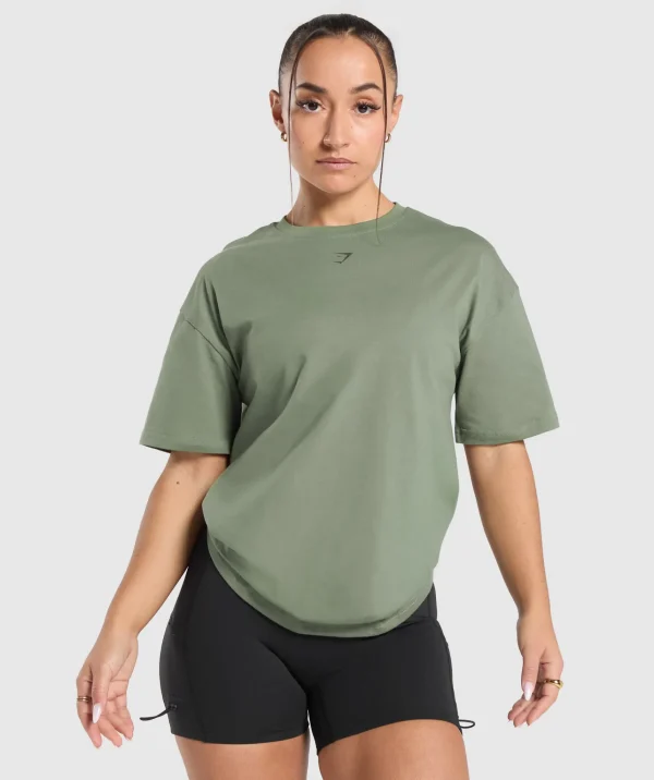 Gymshark T-shirts & Tops*Collegiate Oversized T-Shirt UnitGreen