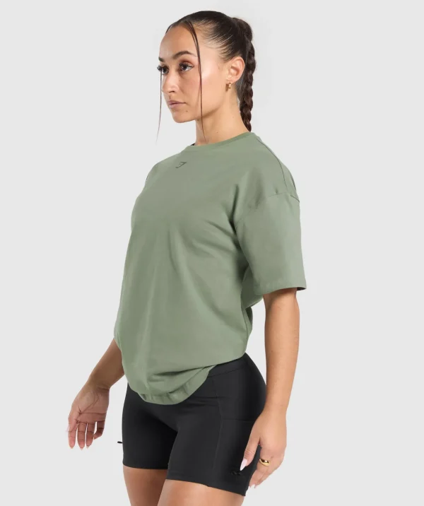 Gymshark T-shirts & Tops*Collegiate Oversized T-Shirt UnitGreen