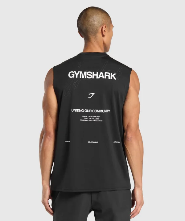 Gymshark Tank Tops*Conditioning Apparel Cut Off Tank Black