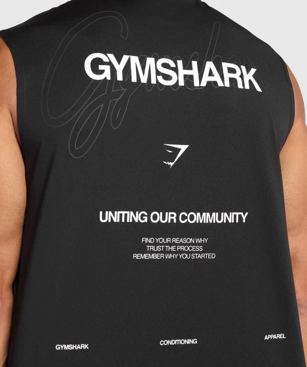 Gymshark Tank Tops*Conditioning Apparel Cut Off Tank Black