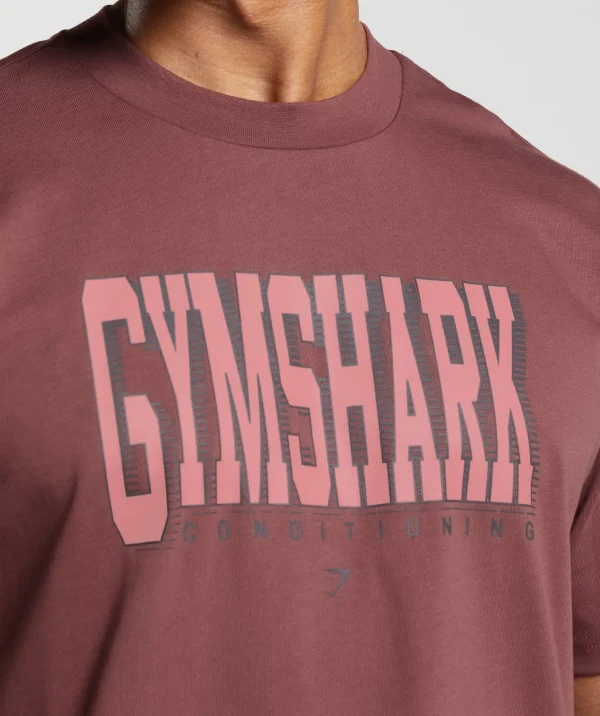 Gymshark T-shirts & Tops*Conditioning Graphic T-Shirt BurgundyBrown