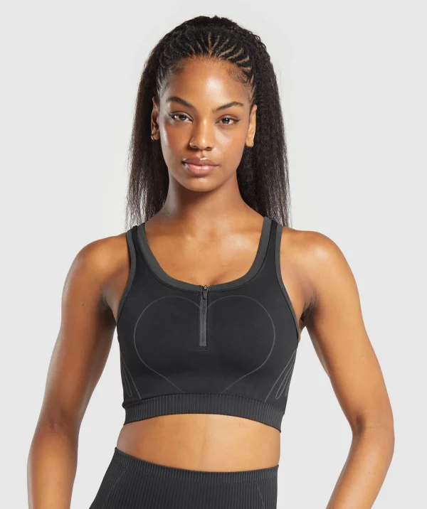 Gymshark Tank Tops*Contour Heart Seamless Tank Black/AsphaltGrey