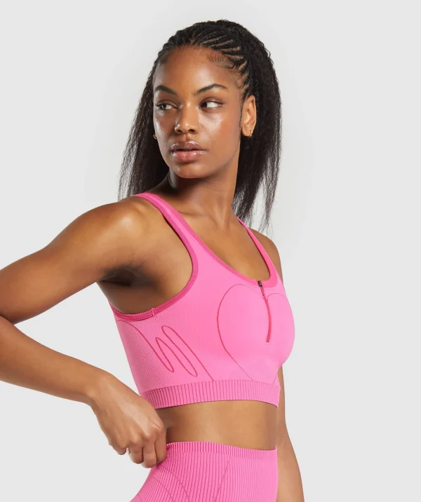 Gymshark Tank Tops*Contour Heart Seamless Tank FetchPink/PunkPink