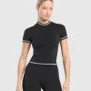 Gymshark T-shirts & Tops*Contrast Seamless Midi Tee Black