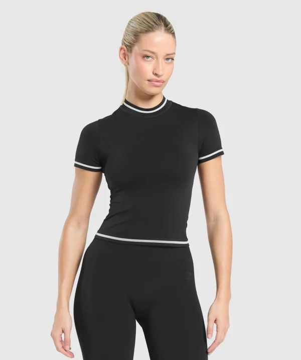 Gymshark T-shirts & Tops*Contrast Seamless Midi Tee Black