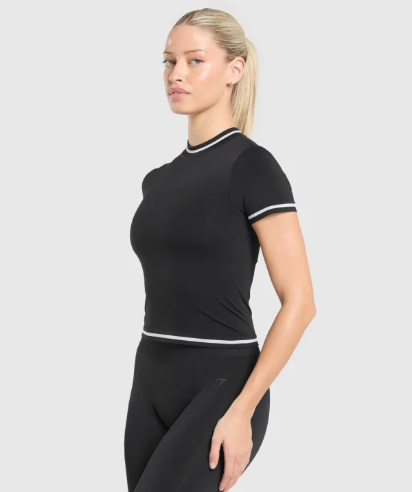 Gymshark T-shirts & Tops*Contrast Seamless Midi Tee Black