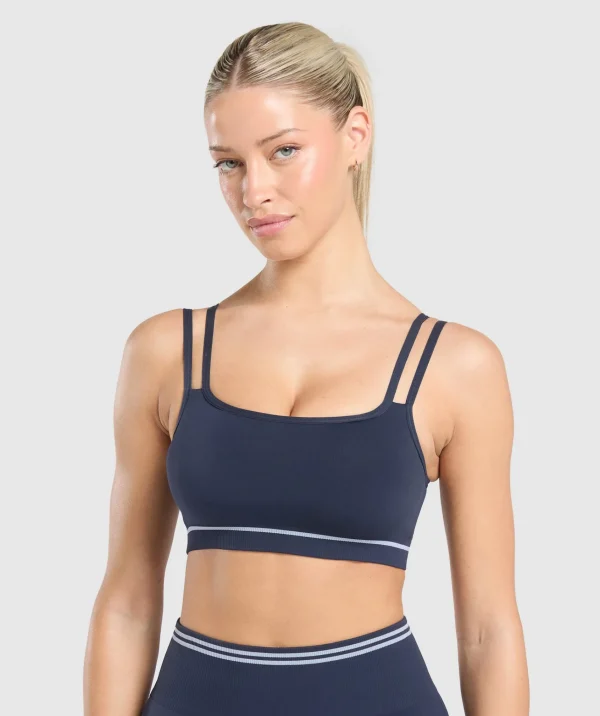 Gymshark Crop Tops | Sports Bras*Contrast Seamless Sports Bra HeavyBlue