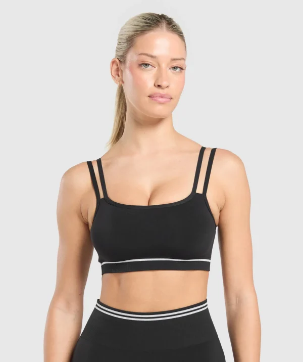 Gymshark Crop Tops | Sports Bras*Contrast Seamless Sports Bra Black