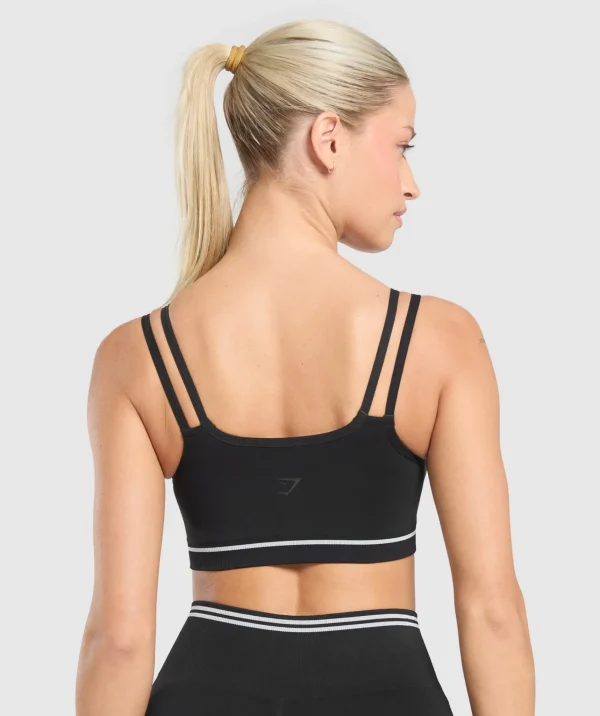 Gymshark Crop Tops | Sports Bras*Contrast Seamless Sports Bra Black