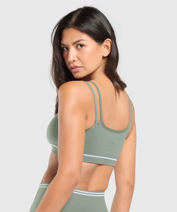 Gymshark Sports Bras*Contrast Seamless Sports Bra UnitGreen