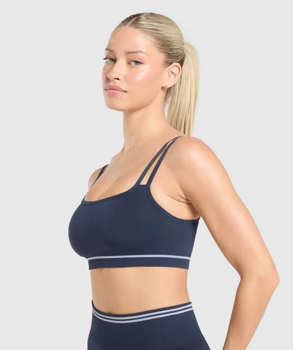 Gymshark Crop Tops | Sports Bras*Contrast Seamless Sports Bra HeavyBlue