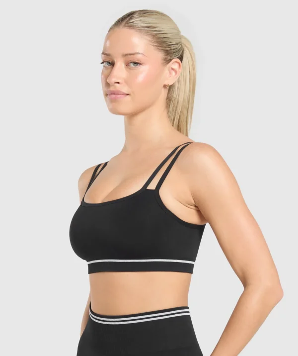 Gymshark Crop Tops | Sports Bras*Contrast Seamless Sports Bra Black