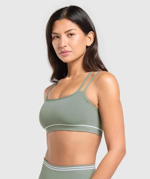 Gymshark Sports Bras*Contrast Seamless Sports Bra UnitGreen