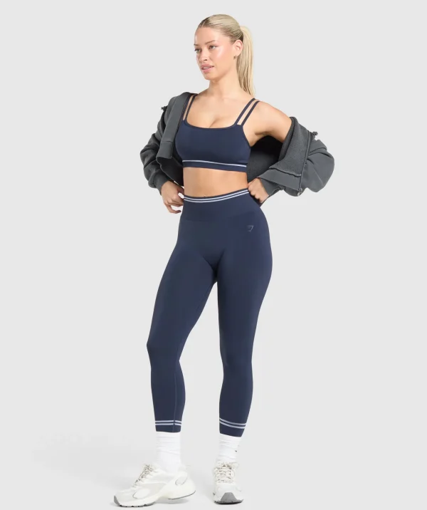 Gymshark Crop Tops | Sports Bras*Contrast Seamless Sports Bra HeavyBlue