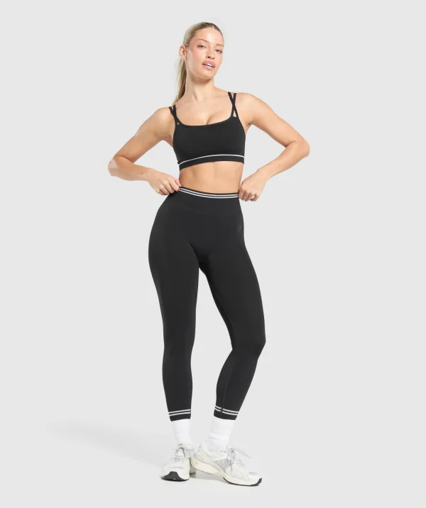 Gymshark Crop Tops | Sports Bras*Contrast Seamless Sports Bra Black