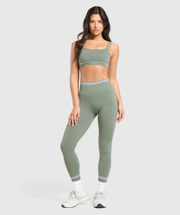 Gymshark Sports Bras*Contrast Seamless Sports Bra UnitGreen