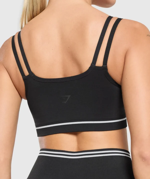 Gymshark Crop Tops | Sports Bras*Contrast Seamless Sports Bra Black