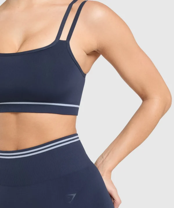 Gymshark Crop Tops | Sports Bras*Contrast Seamless Sports Bra HeavyBlue